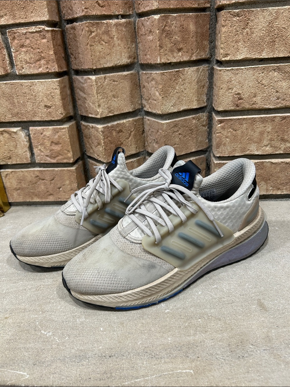 Adidas X_PLR boost Athletic Sneakers Cream Lace-Up Low Top Men’s Shoes Size 10.5